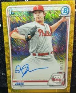 Damon Jones ⚾ 2020 Bowman Chrome 1ST GOLD SHIMMER RC ROOKIE AUTO 11/50 #CPADJ - Picture 1 of 4