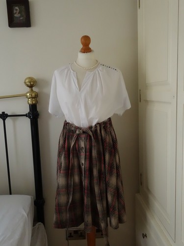 Gonna di lana Burberry beige rosso nero taglia unica