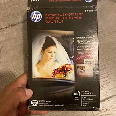 HP Premium Plus Soft Gloss 4" x 6" Photo Paper - 50 Count White CR666A -Half Box - Image 1 of 3