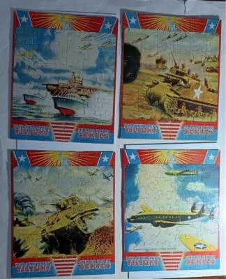 FOUR (4) VINTAGE 1940'S VICTORY SERIES COMBAT PICTURE PUZZLES COMPLETE NICE - Image 1 of 4