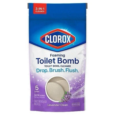 Foaming White Toilet Bomb Lavender Clean Toilet Bowl Cleaner (5-Count) - Image 1 of 4