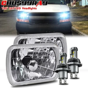 For Chevy Express Cargo Van 1500 2500 3500 Pair 7x6 5x7LED Headlights Hi/Lo DRL - Picture 1 of 18