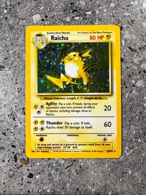 Pokemon TCG Cards Raichu 14/102 Base Set Holo Rare NM - Image 1 of 4