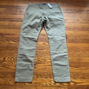 J Crew 250 Skinny Stretch Chino Hose Herren W32 L30 Khaki Grün Neu mit Etikett - Bild 1 von 11
