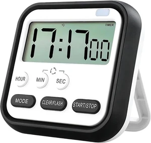 Magnetic Kitchen Timer Clock LCD Digital Display For Egg Cooking Loud Alarm UK - Picture 1 of 8