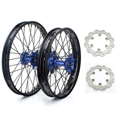 For Yamaha 21"/19" CNC Machined Wheels Disc Rotors Kit YZ450F 14 15 YZ250F 14-24 - Image 1 of 4