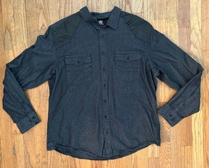 Rock and Republic Denim Mangas Enrollables Imitación Cuero Borde de Hombro XL Negro - Imagen 1 de 5