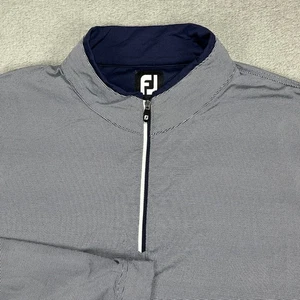 FootJoy Top 1/4 Zip Navy and Sky Blue Pullover Long Sleeve Mens Size L Golf Polo - Picture 1 of 17