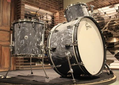 Gretsch Brooklyn 3-pieces Black Satin Flames Drum Set (26-13-16) - New! - Image 1 of 4