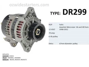 Mercruiser alternator suit various V6, V8 from 1998-2012 - Picture 1 of 2
