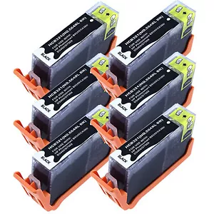 6 x 564XL nuovo inchiostro nero per HP 564XL Deskjet 3070a 3520 3521 3522 3526 con chip - Foto 1 di 1