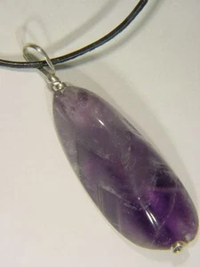 ABER Sterling Draht umwickelt Amethyst Hundezahn Anhänger Halskette 5358C - Bild 1 von 1