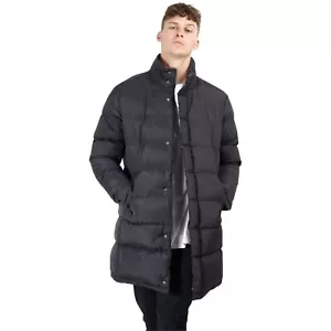 Mens Padded Long Parka Jacket Brave Soul Quilted Bubble Coat Funnel ALEXANDER Wi - Picture 1 of 4