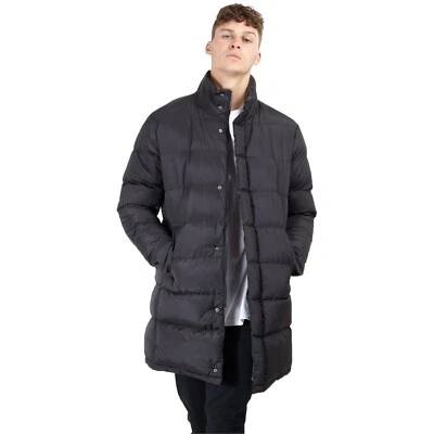 Mens Padded Long Parka Jacket Brave Soul Quilted Bubble Coat Funnel ALEXANDER Wi - Image 1 of 4