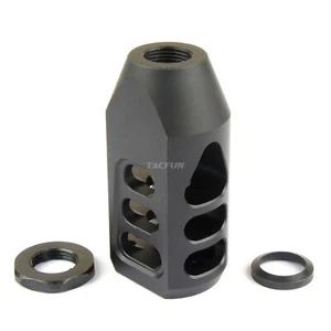 6.5 Grendel 9/16-24 TPI Tanker Muzzle Brake Exit Dia 7.5mm w/ Washer & Nut - Picture 1 of 6
