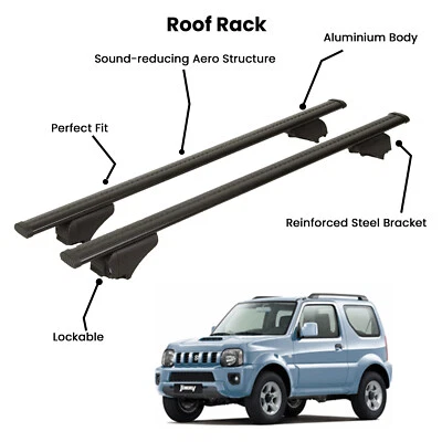 2 piezas barras transversales negras para SUZUKI JIMNY 1998-2018 Foto 1 de 4