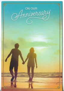 NEW Hallmark-3.75x6 On Our Anniversary - Holding Hands on the Beach - Picture 1 of 3