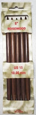 Colonial Rosewood Set of 5 Double Point Size US 15 (10.0mm) Knitting Needles NIP - Image 1 of 4