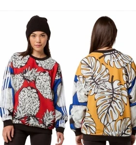 Adidas X Farm Pineapple Print Sweatshirt Crewneck Sz Small, ONLY ONCE WORN - Picture 1 of 7