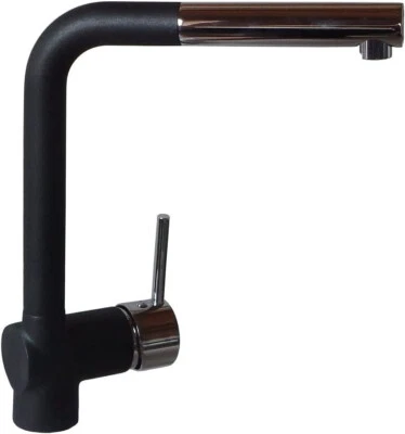 QUELLMALZ SCHWARZE Armatur mit ausziehbarer Brause - Hochdruck - deutsche Qualität