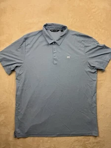 Travis Mathew PoloShirt Mens 2XL Short Sleeve Pima Cotton Blue Langley Golf - Picture 1 of 9