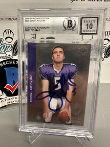 JOE FLACCO 2008 SP ROOKIE EDITION SIGNED FOOTBALL ON CARD AUTO BECKETT BGS 10 - Picture 1 of 7