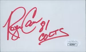 Roger Carr Baltimore Colts Signed 3x5 Index Card JSA Authenticated - Picture 1 of 2