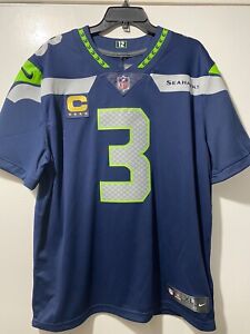Nike Authentic On-Field Seattle Seahawks Captain Patch Russell Wilson #3 Jersey