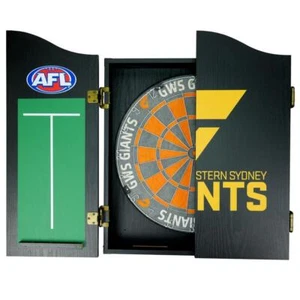 Greater Western Giants AFL Dart Board and Cabinet Set Father's Day gifts - Picture 1 of 2