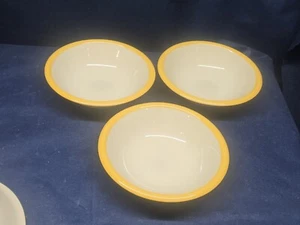 Vintage Simplicity Stoneware Japan "Yellow" Set/3 Soup/Cereal Bowls EUC - Picture 1 of 5