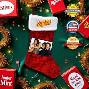 OFFIZIELLE Seinfeld TV Show Sitcom Weihnachten Strumpf Feiertag Dekor bestickt - Bild 1 von 18