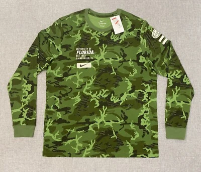Nike Florida Gators Military Camo Mens XL Long Sleeve Green Shirt New - Image 1 of 4