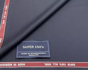Plain Navy Super 150s Wool Fabric Suiting Jackets Thobes Dishdash, 3.50m x 1.50m - Picture 1 of 6