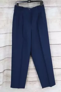VINTAGE Counterparts Womens Size 16 High Rise Pleated Straight Leg Pants Navy - Picture 1 of 8