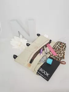 3 Pocket Pencil Case, File Organizer for 3 Ring File in Vintage fabric, - Picture 1 of 7
