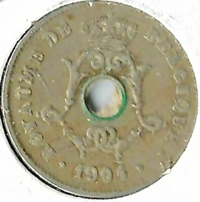 1904 Belgium Circulated 10 Centimes Copper-Nickel Coin!  - Image 1 of 2