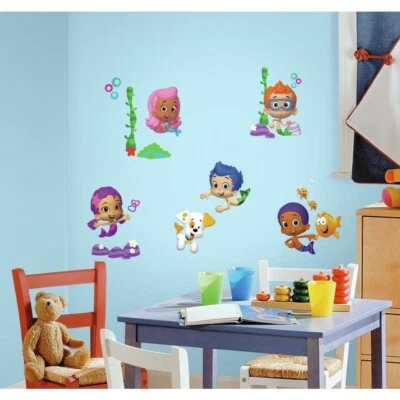 Nuevas calcomanías de pared BUBBLE GUPPIES pelar y pegar niños dormitorio juguete habitación pegatinas decoración Foto 1 de 3