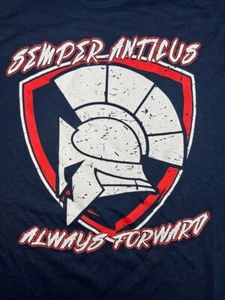 Maglietta Semper Anticus Always Forward blu navy YXL, dalla S alla XXL casco spartano - Foto 1 di 3