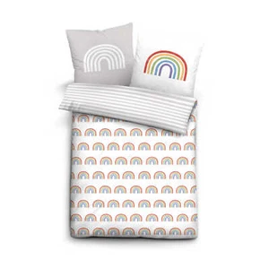 BIBERNA REGENBOGEN Linon-Bettwäsche Bettgarnitur Bettbezug Kinderbettwäsche - Bild 1 von 3