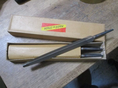 6 NOS 7" Heavy Duty 3 Square Triangle Metal Cut Files SPAIN Top Quality CHEAP - Image 1 of 4