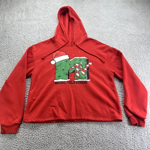 MTV Music Television Classic Logo Sweatshirt Womens Large Christmas Hoodie - Picture 1 of 10