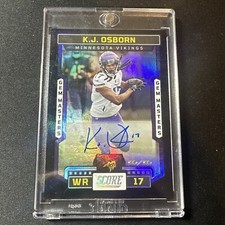 🔥 KJ Osborn 2023 Score Football 1/1 Auto #115 Vikings 1/1 1of1 🔥Gem Masters 🔥