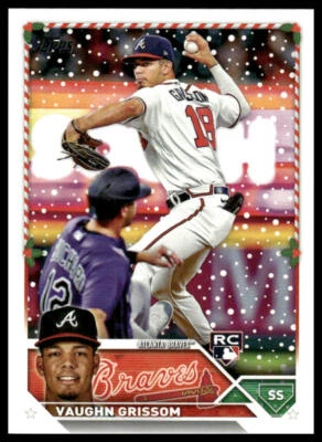2023 Topps Holiday #H107 Vaughn Grissom Atlanta Braves Rookie - Image 1 of 2