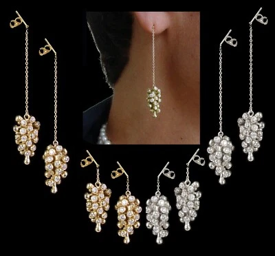 NEW: Grapes Drop Earring, 18K Gold & Diamonds. Wine & Celebration: The Good Life - Image 1 of 4