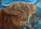 A1 size Highland cow canvas print. 'Windswept' by Thuline De Cock, wall art