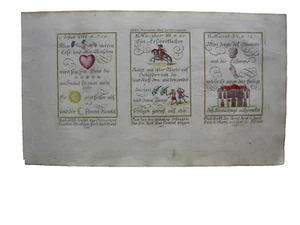 Alkolor geistl Emblemkupfer Bodenehr des Feind Kopf und Hand Nicanor Rebus 1699 - Picture 1 of 4