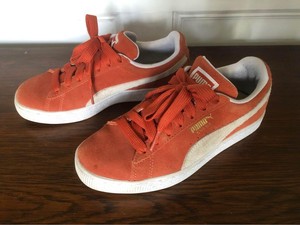 puma suede black orange