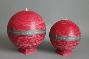 Lavendel & Rustic Kugel Kerze handgefertigt durchgefärbt in 2 Größen - Picture 1 of 6