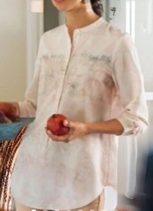 Soft Surroundings Popover Bluse Top Plus 1X Aquarell Beige Batik *lesen - Bild 1 von 8