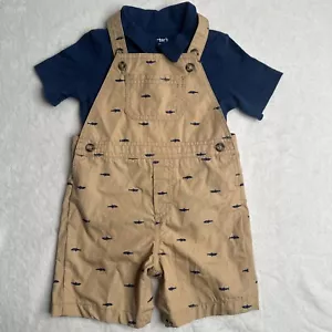Carter's Baby's Just One You Polo & Overall Blue Sharks Size 18M NWT - Picture 1 of 11